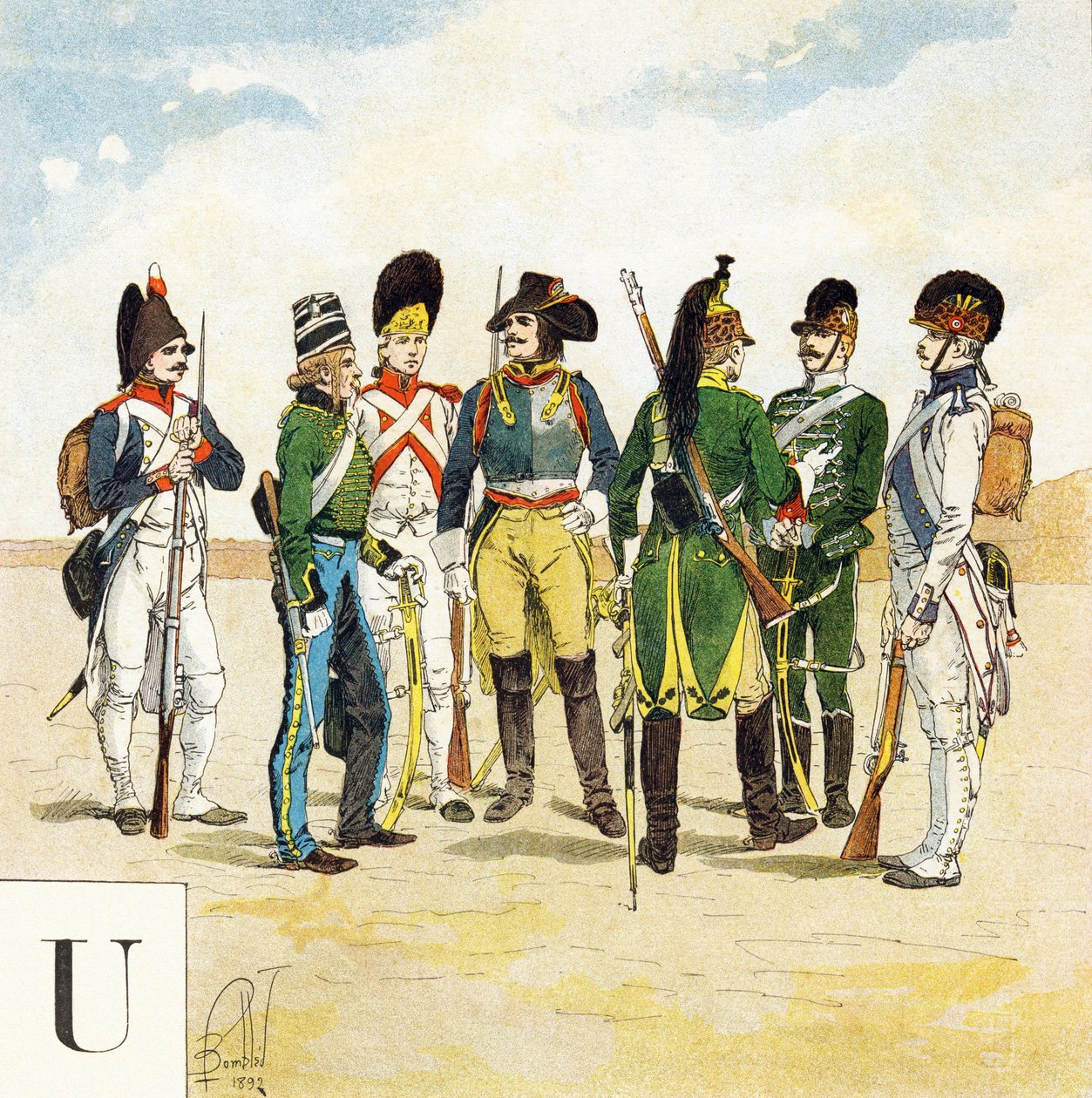حرف U: زي الجيش الفرنسي ، "Je serai Soldat" (سأكون جنديًا) - الأبجدية العسكرية بواسطة تفجير لويس تشارلز