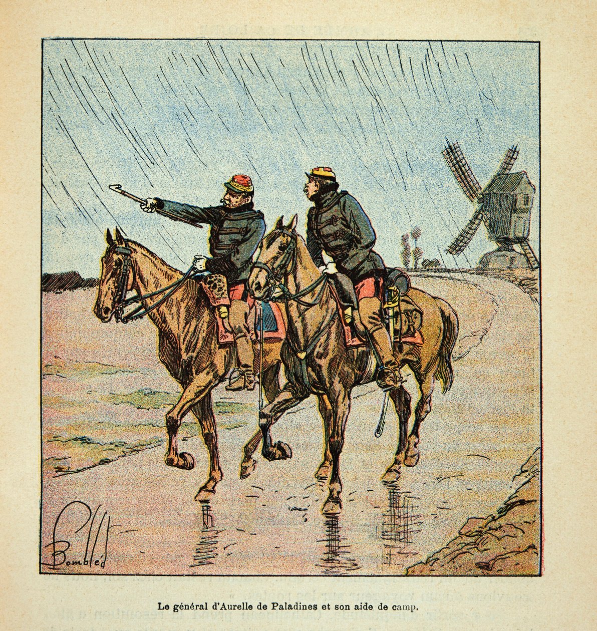 The Armee of the Loire بقلم يوجين سيرجنت ، المعروف باسم جرينست ، رسمه لويس بومبلد (1862-1927) (الحرب الفرنسية الألمانية ؛ حملة 1870-1871): الجنرال دأوريل دي بالادين ومساعده في المعسكر ، مجموعة جزئية بواسطة تفجير لويس تشارلز