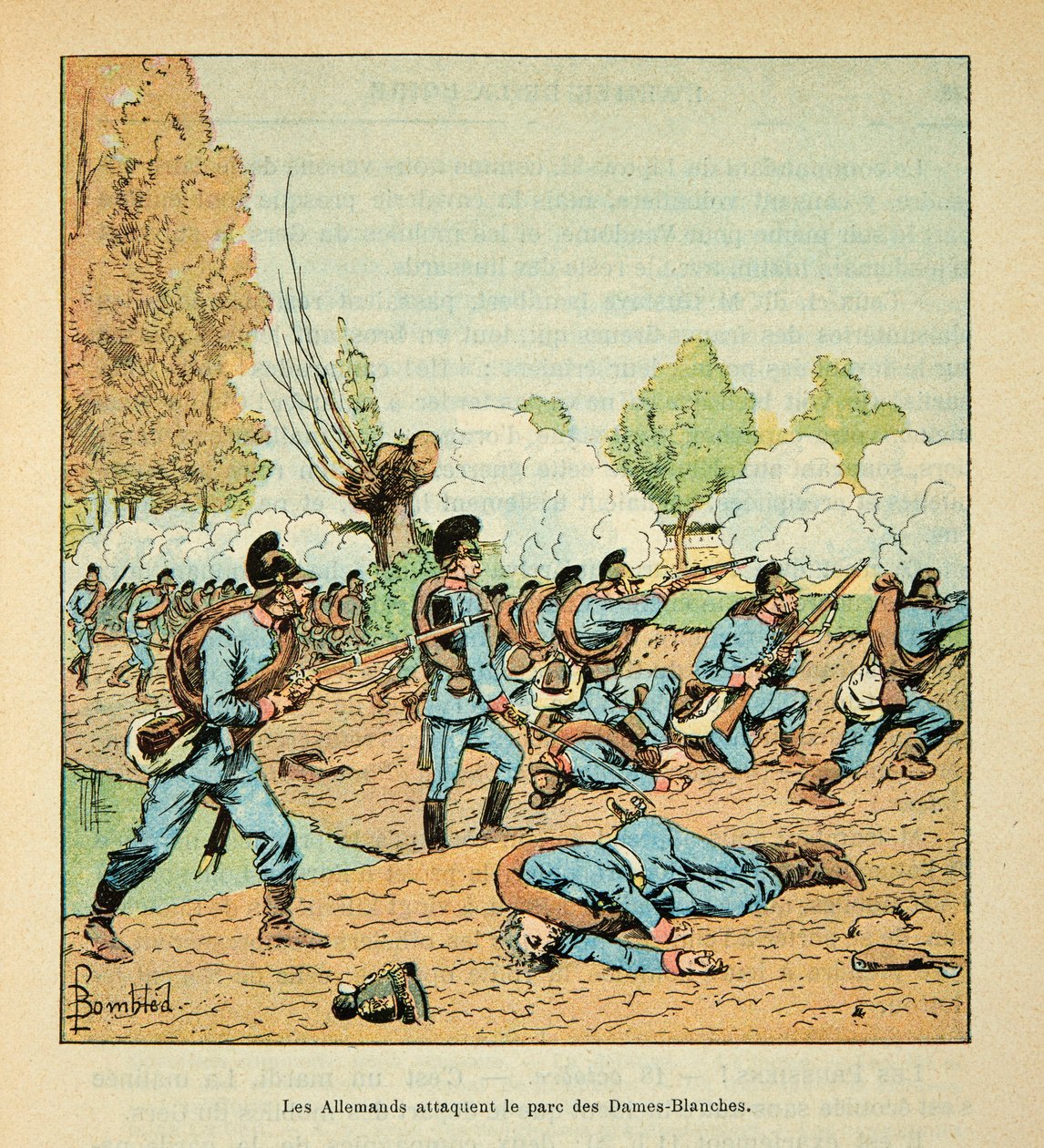 The Armee of the Loire بقلم يوجين سيرجنت ، المعروف باسم جرينست ، رسمه لويس بومبلد (1862-1927) (الحرب الفرنسية الألمانية ؛ حملة 1870-1871): معركة شاتودون في 18 أكتوبر بواسطة تفجير لويس تشارلز