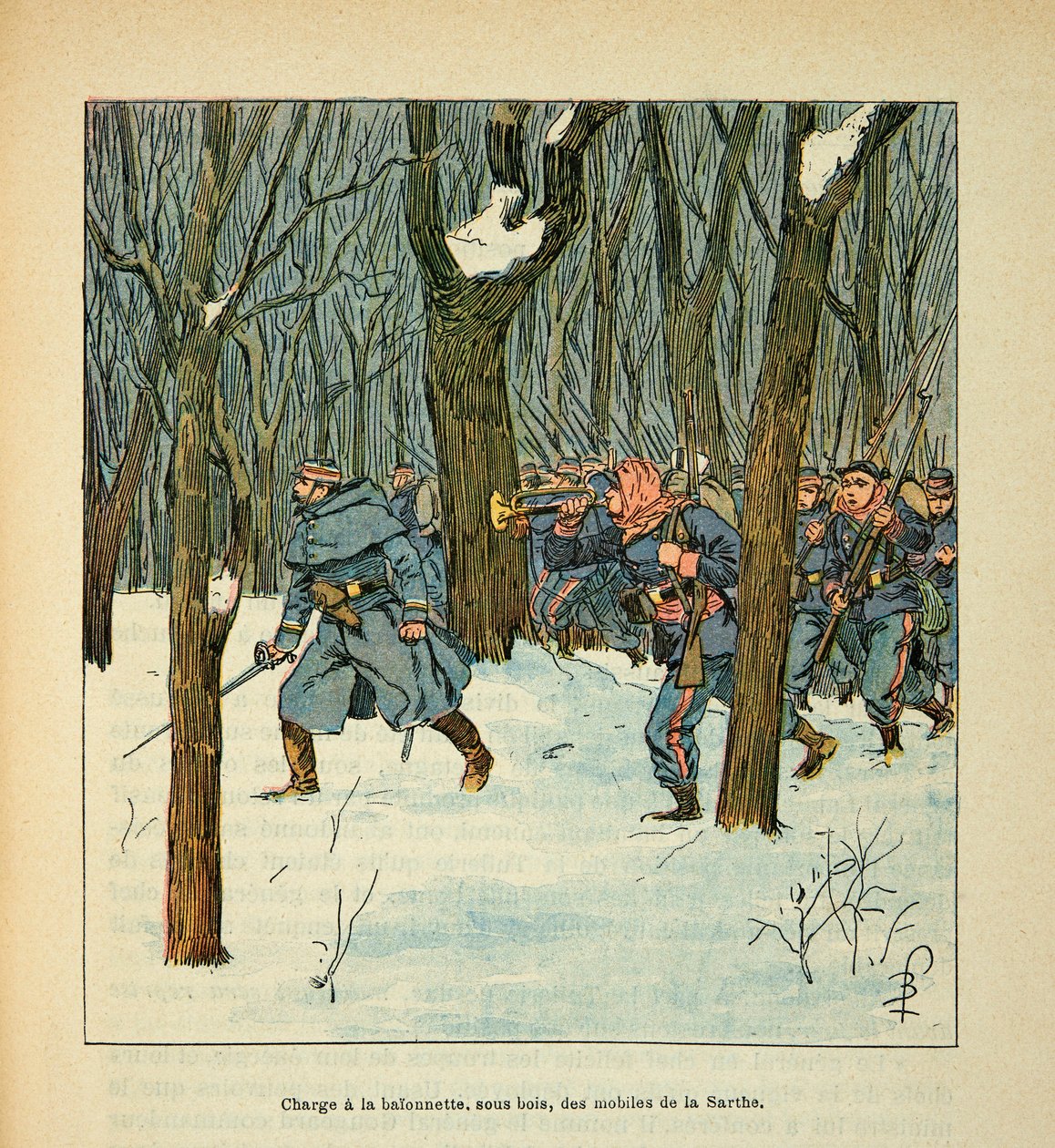 The Armee of the Loire بواسطة يوجين سيرجنت ، المعروف باسم Grenest ، رسمه لويس بومبلد (1862-1927) (الحرب الفرنسية الألمانية ؛ حملة 1870-1871): معركة لومان في يناير 1871 ، تحميل الهواتف المحمولة لسارث ، مجموعة خاصة بواسطة تفجير لويس تشارلز