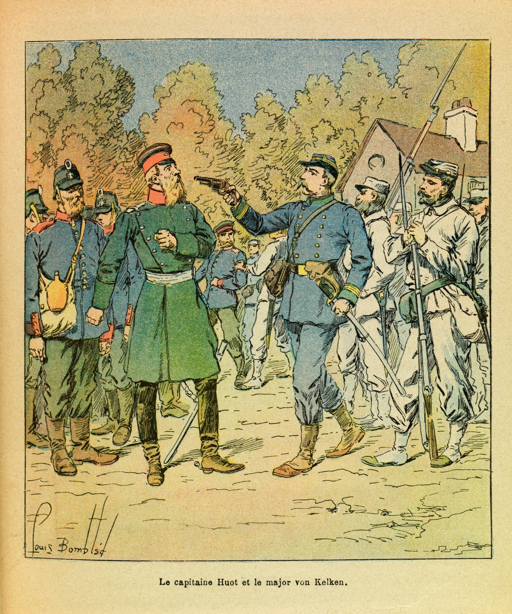 الجيش الشرقي ليوجين رقيب ، ديت جرينست ، رسمه لويس بومبلد (1862-1927) (الحرب الفرنسية الألمانية ؛ حملة 1870-1871): في فرانش كونت ، أسر قبطان فريق هوت فريسينرز الرائد فون كيلكن أثناء يد Raze 30 أكتوبر 1870 ، Pr بواسطة تفجير لويس تشارلز