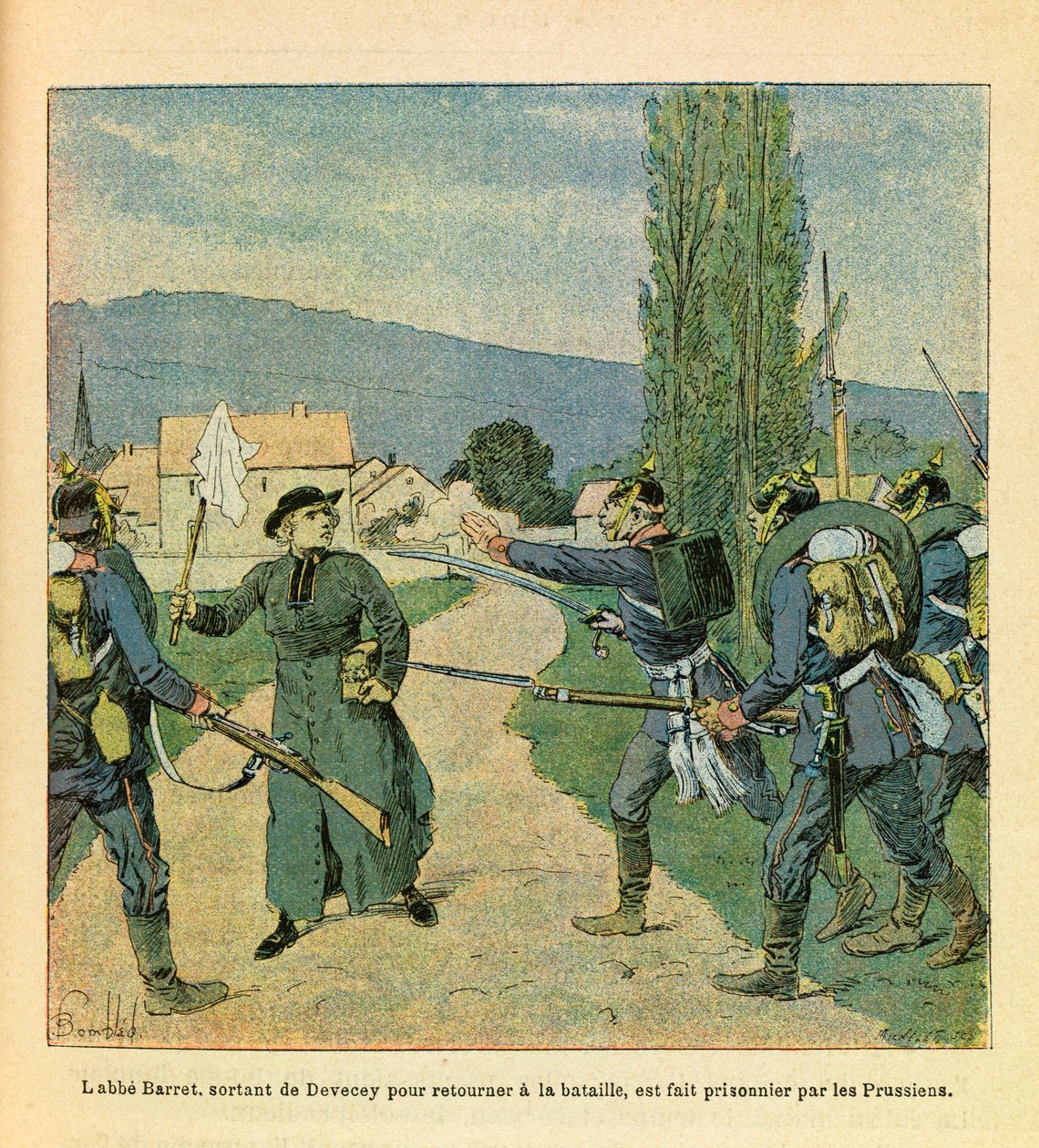 الجيش الشرقي ليوجين رقيب ، المعروف باسم جرينست ، رسمه لويس بومبلد (1862-1927) (الحرب الفرنسية الألمانية ؛ حملة 1870-1871): ترك آبي باريت ديفيشي للانضمام إلى الفرنسيين ، وأسره البروسيون أثناء القتال. في Cussey في بواسطة تفجير لويس تشارلز