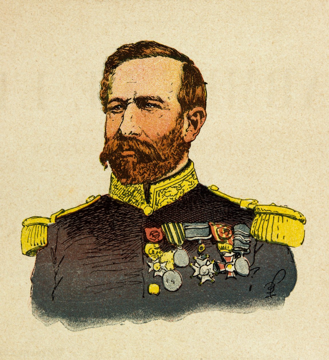 الجيش الشرقي ليوجين رقيب ، المعروف باسم جرينست ، رسمه لويس بومبلد (1862-1927) (الحرب الفرنسية الألمانية ؛ حملة 1870-1871): صورة للجنرال بورباكي (1816-1897) ، مجموعة خاصة بواسطة تفجير لويس تشارلز