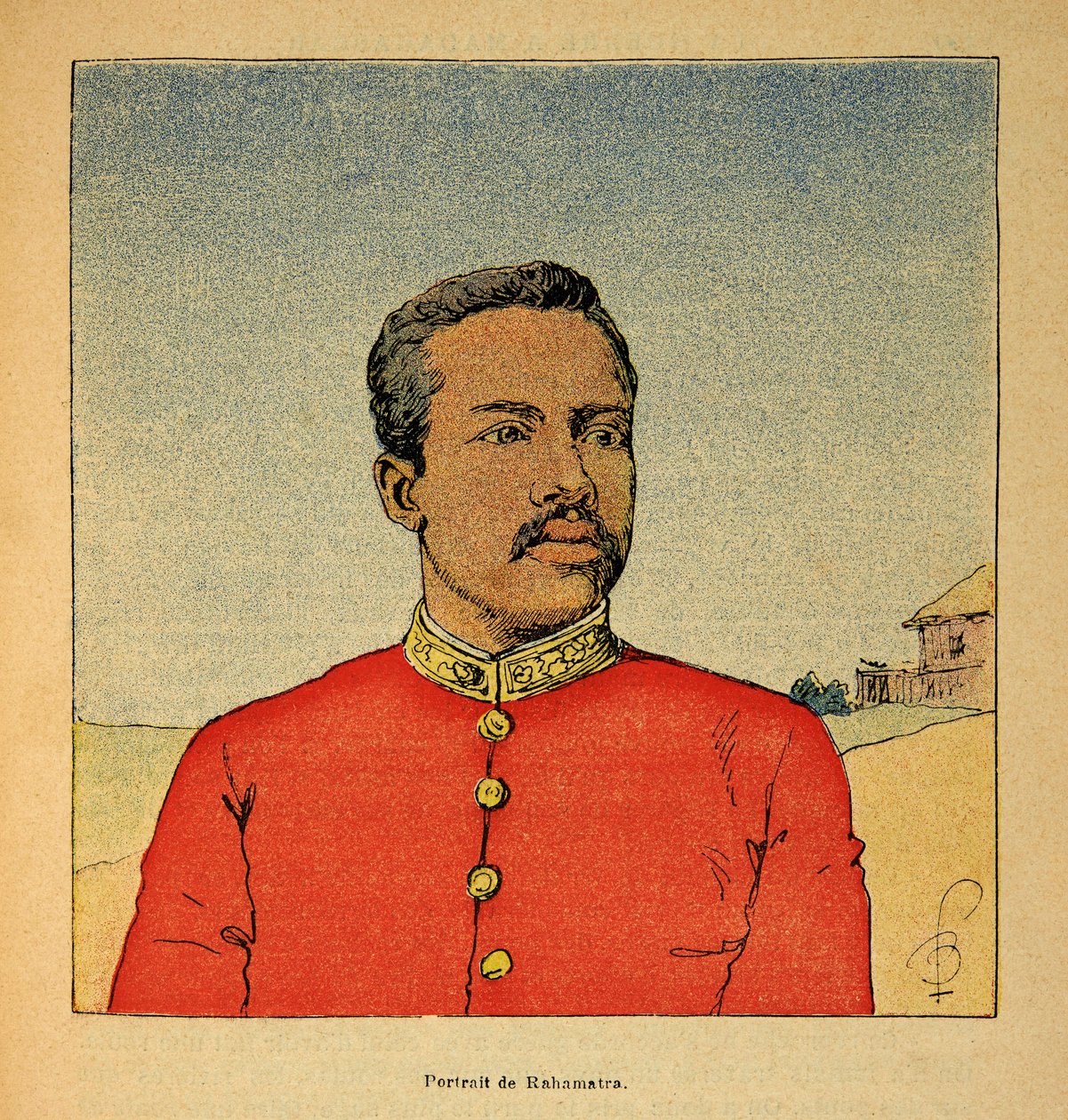 The War in Madagascar-Anecdotal History of the French Expeditions of 1885-1895 by Henri Galli dit Galllichet (1854-1922), illustrated by Louis Bombled (1862-1927): Portrait of Prince Ramahatra, Private Collection بواسطة تفجير لويس تشارلز