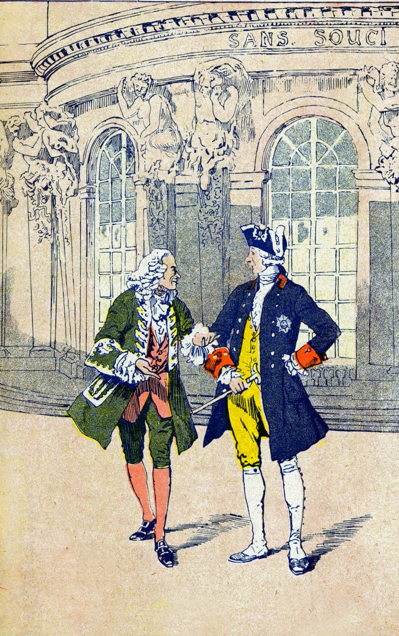 Voltaire with Frederic II from Prussia بواسطة تفجير لويس تشارلز