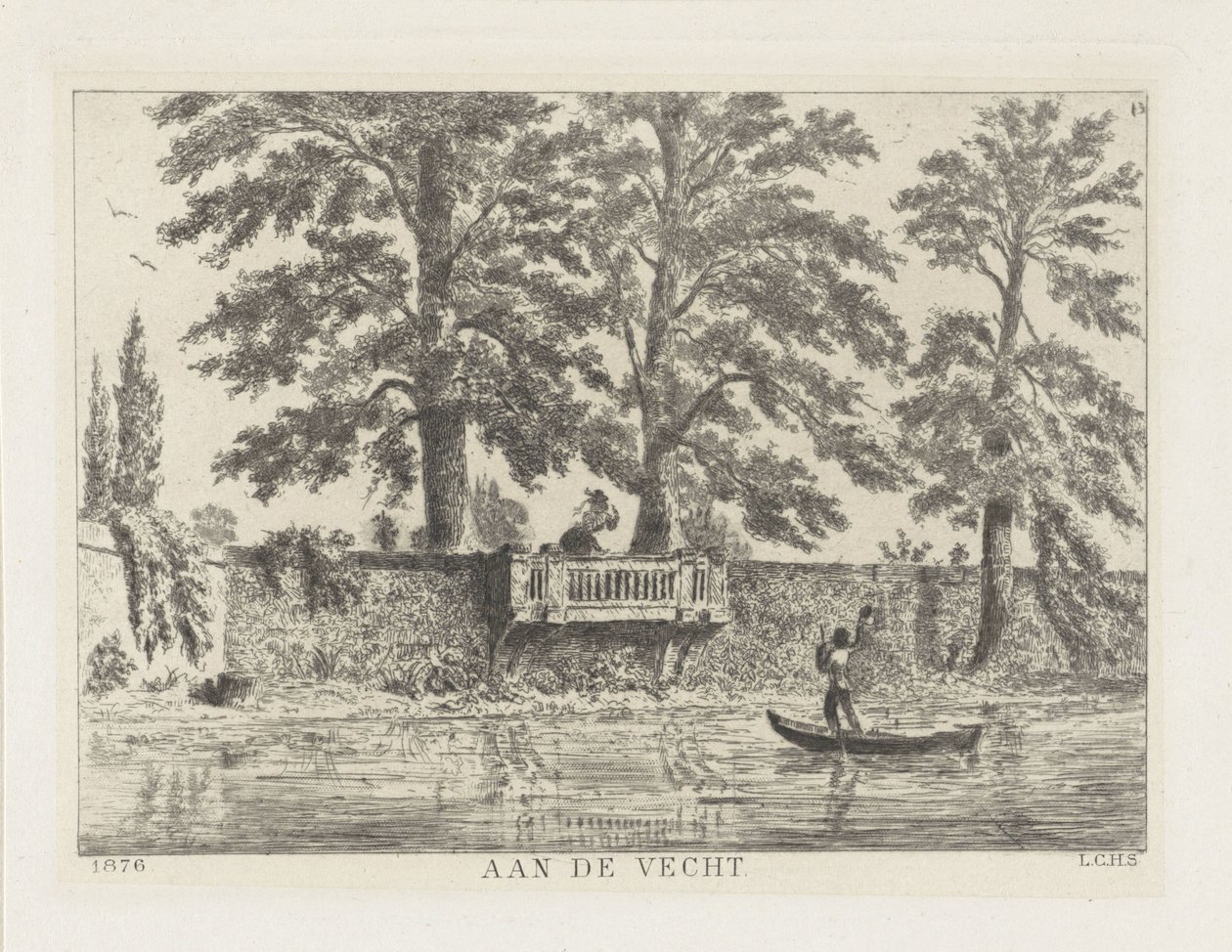 محادثة حول جدار الحديقة على Vecht (العنوان على الكائن) بواسطة لويس تشارلز هورا سيكاما