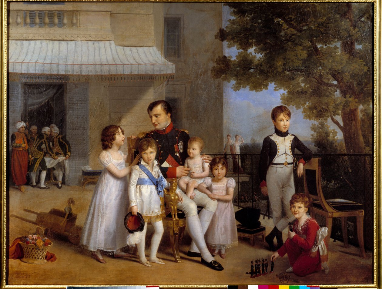 Emperor Napoleon I (1769-1821) surrounds by the children of his family on the terrace of the castle of Saint Cloud in 1810 Painting by Louis Ducis (1775-1847) 1810 Sun. 1,05x1,43 m بواسطة لويس دوسيس