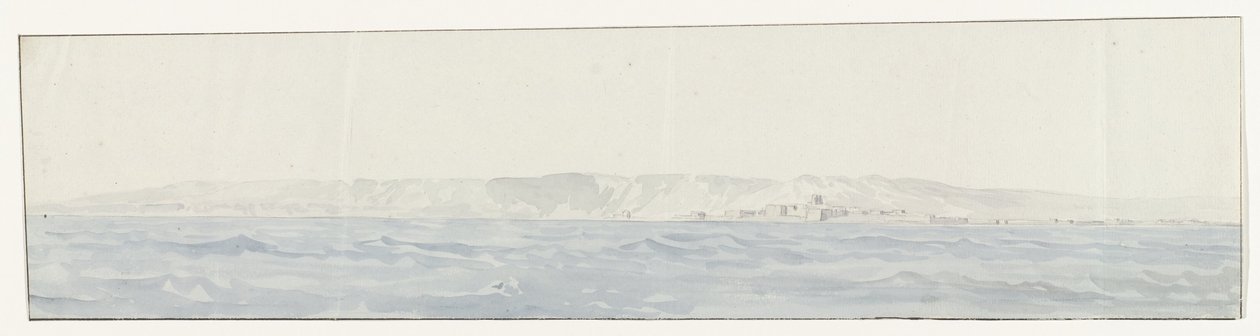 Gezicht op Crotone en de kust منظر كروتوني والساحل (العنوان على الجسم) رحلات في إيطاليا وصقلية ومالطا - 1778 (عنوان السلسلة) بواسطة لويس دوكروس