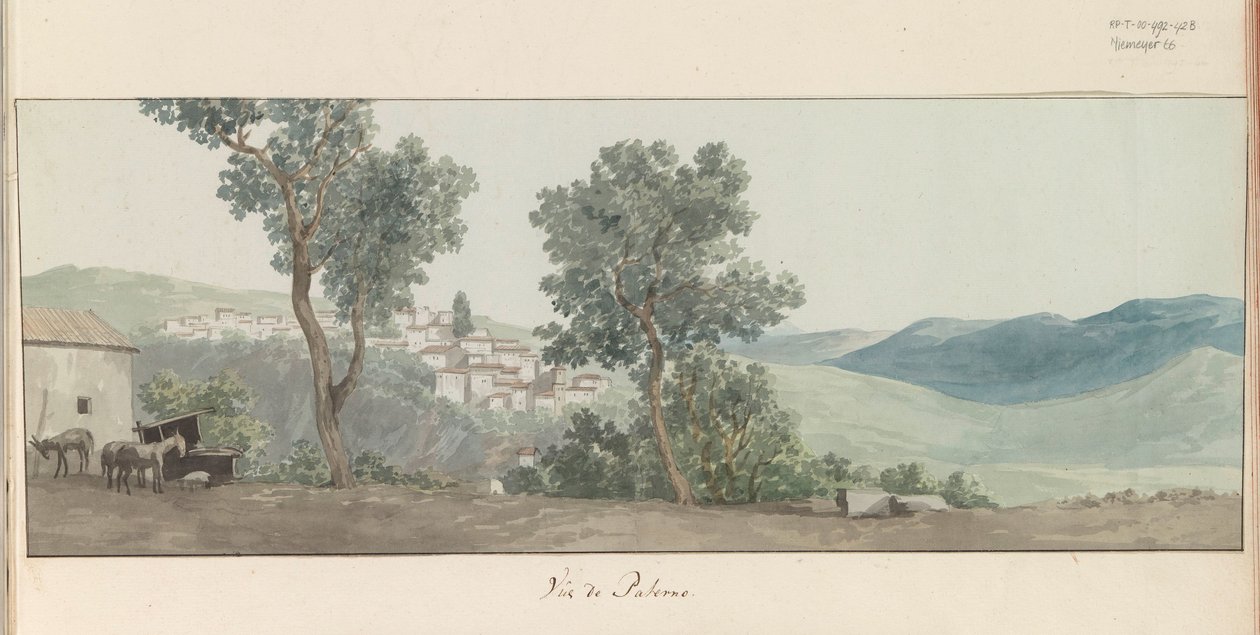 Gezicht op Paterno عرض باتيرنو (العنوان على الكائن) رحلات في إيطاليا وصقلية ومالطا - 1778 (عنوان السلسلة) بواسطة لويس دوكروس