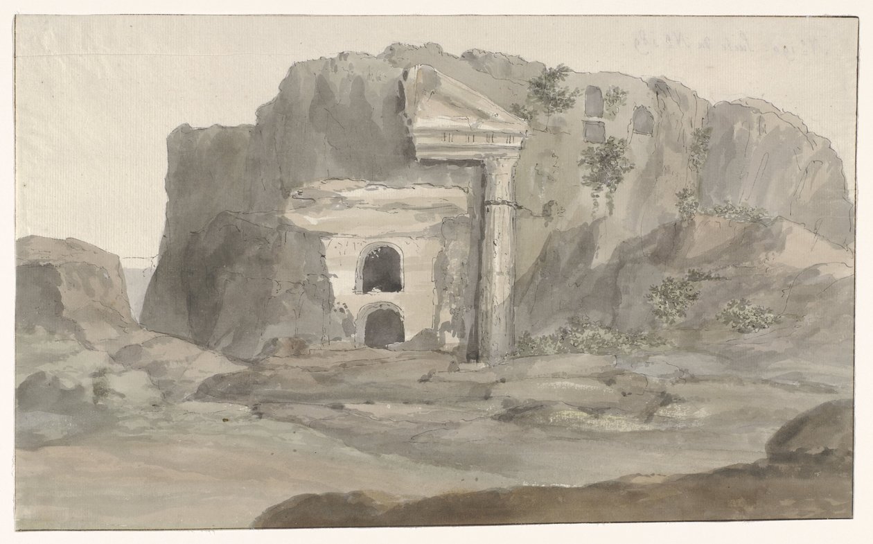 قبور بواجهة على الطراز الدوري منحوتة في الصخر بالقرب من سيراكيوز Voyage en Italy ، en Sicile et à Malte - 1778 (عنوان السلسلة) بواسطة لويس دوكروس