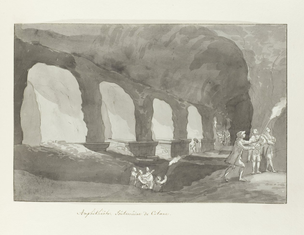 فان كاتانيك تحت الأرض مدرج كاتانيا (العنوان على الكائن) رحلات في إيطاليا وصقلية ومالطا - 1778 (عنوان السلسلة) بواسطة لويس دوكروس