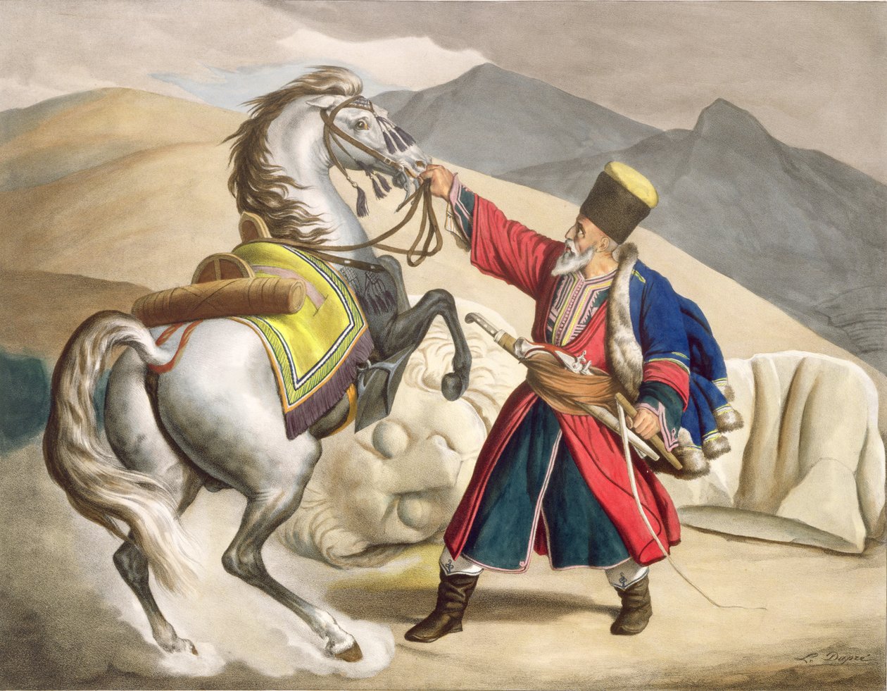 تارتار مع حصانه ، نقشته تيري براذرز ، 1825 بواسطة لويس دوبري