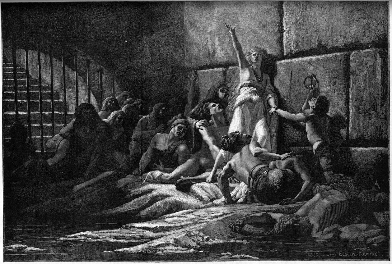 نقش يصور فيليدا ، نبية الشتلات ، من لوحة رسمها إدوارد فورنييه في عام 1887. بواسطة لويس إدوارد بول فورنييه