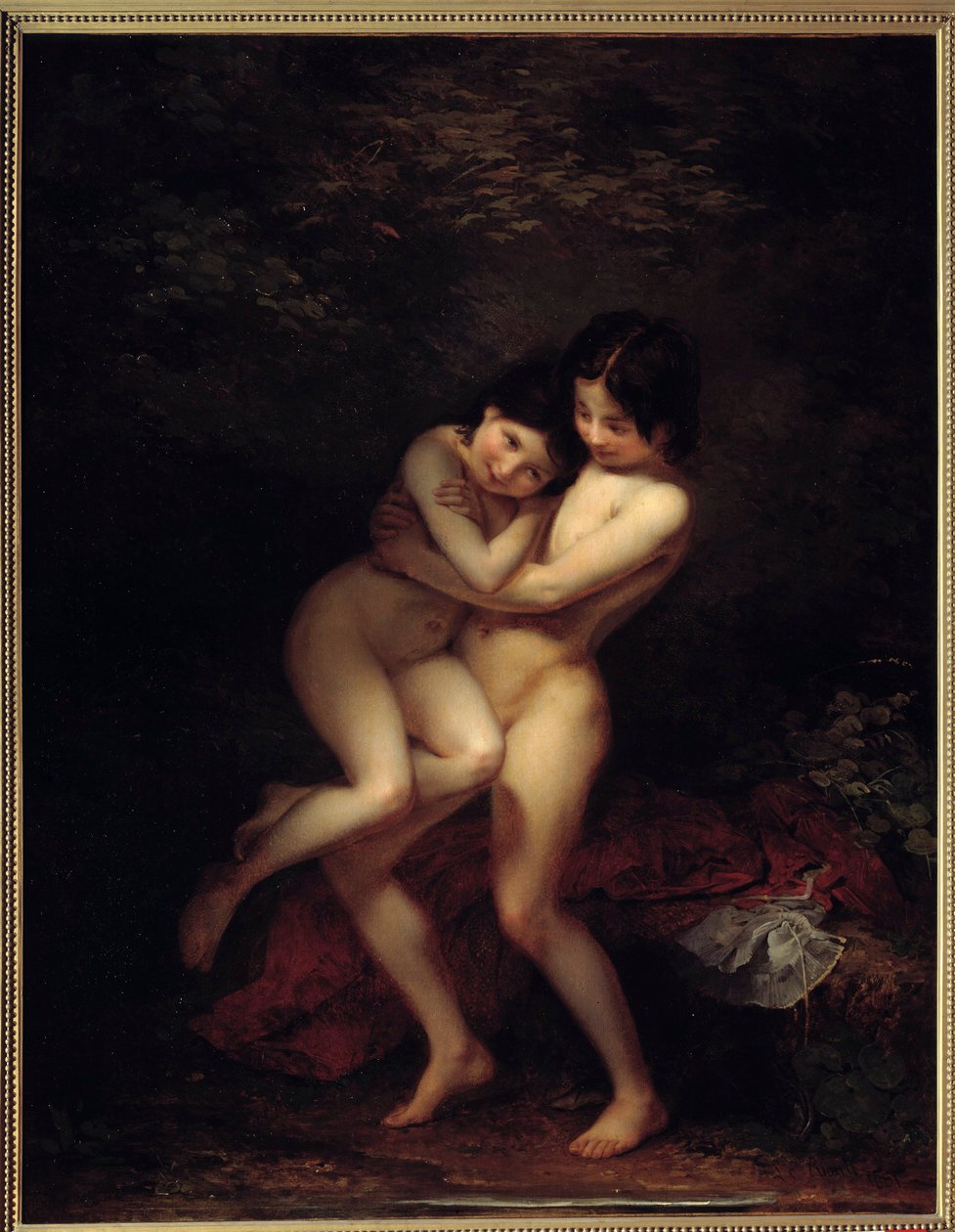 لوحة Les batheuses بواسطة Louis Edouard Rioult (1790-1855) 1831 Amiens ، Musee de Picardie بواسطة لويس إدوارد ريولت