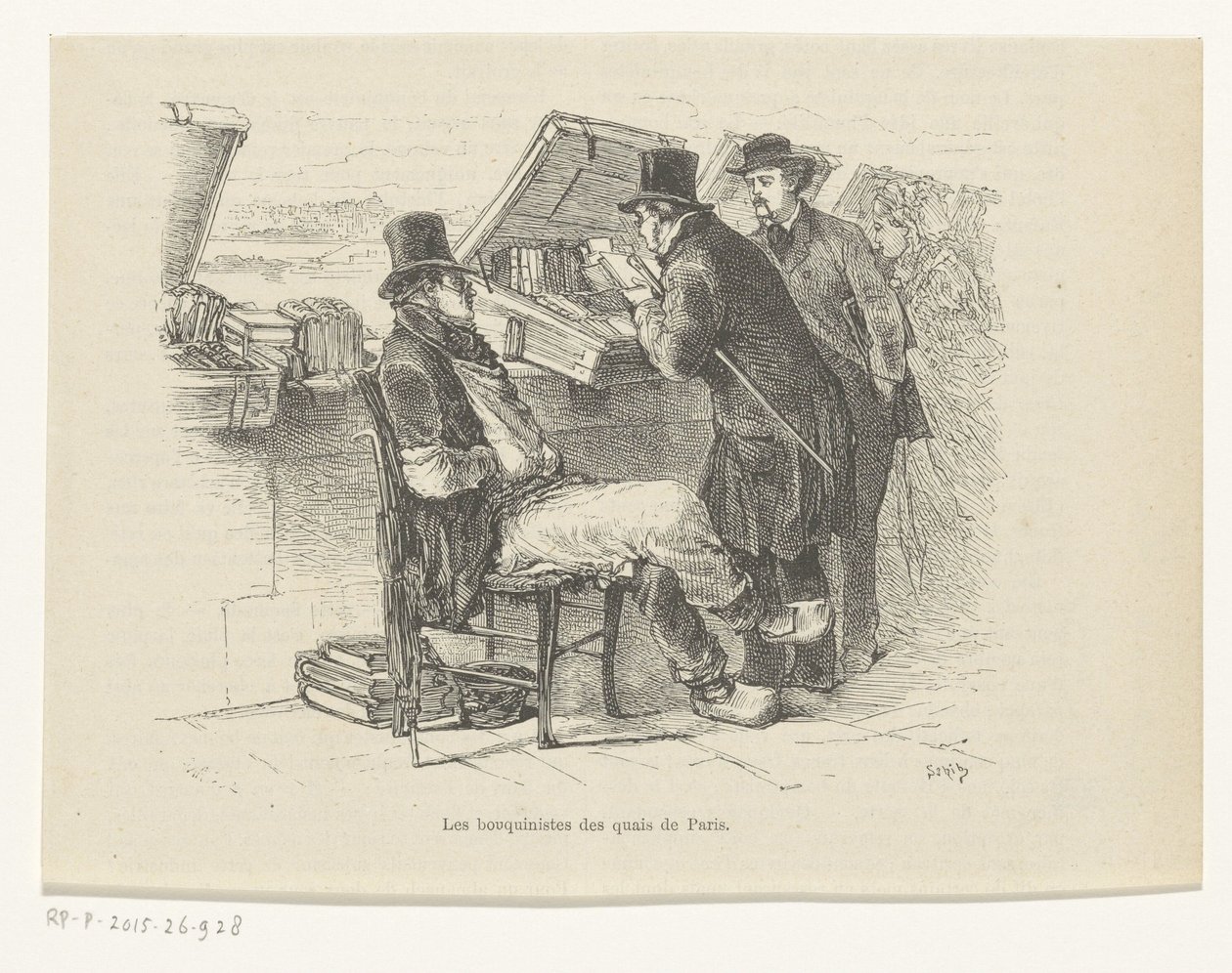 بائع كتب على رصيف في باريس Les bouquinistes des quais de Paris (العنوان على الكائن) بواسطة لويس إرنست ليساج