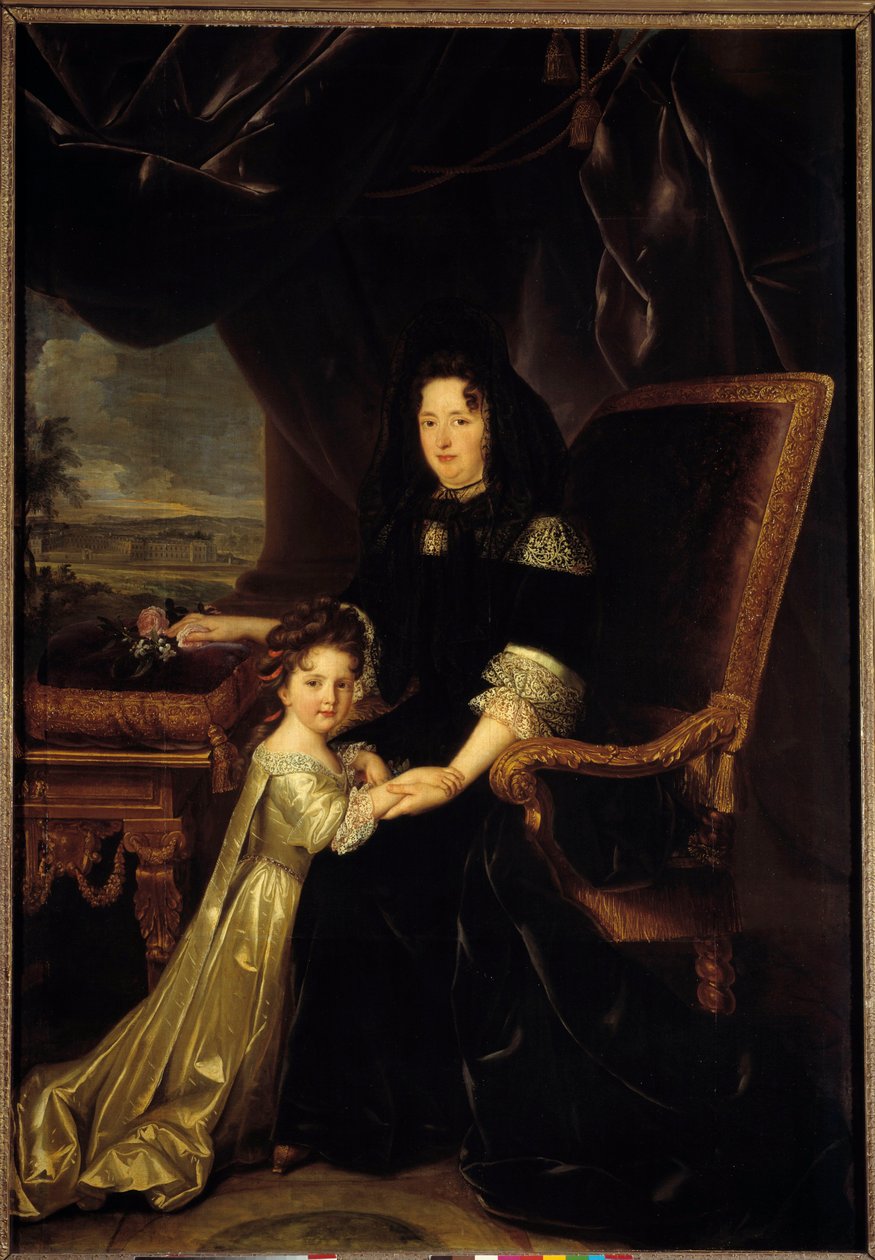 صورة لفرانسواز ديوبيني ، وماركيز دي مينتينون على مدام دي مينتينون (1635-1719) وابنة أختها فرانسواز ديوبيني ، دوقة نويل المستقبلية. لوحة لفرديناند ديت إيل لويس لو جون (1648-1717) بواسطة لويس فرديناند ايل
