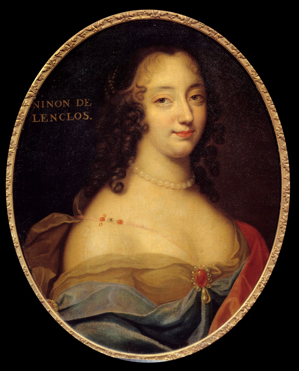 صورة للكاتب الفرنسي آن نينون ”” de l'Enclos (أو Ninon de Lenclos أو Ninon de Lanclos بواسطة لويس فرديناند (سي 1612 89) (Attr.to) Elle