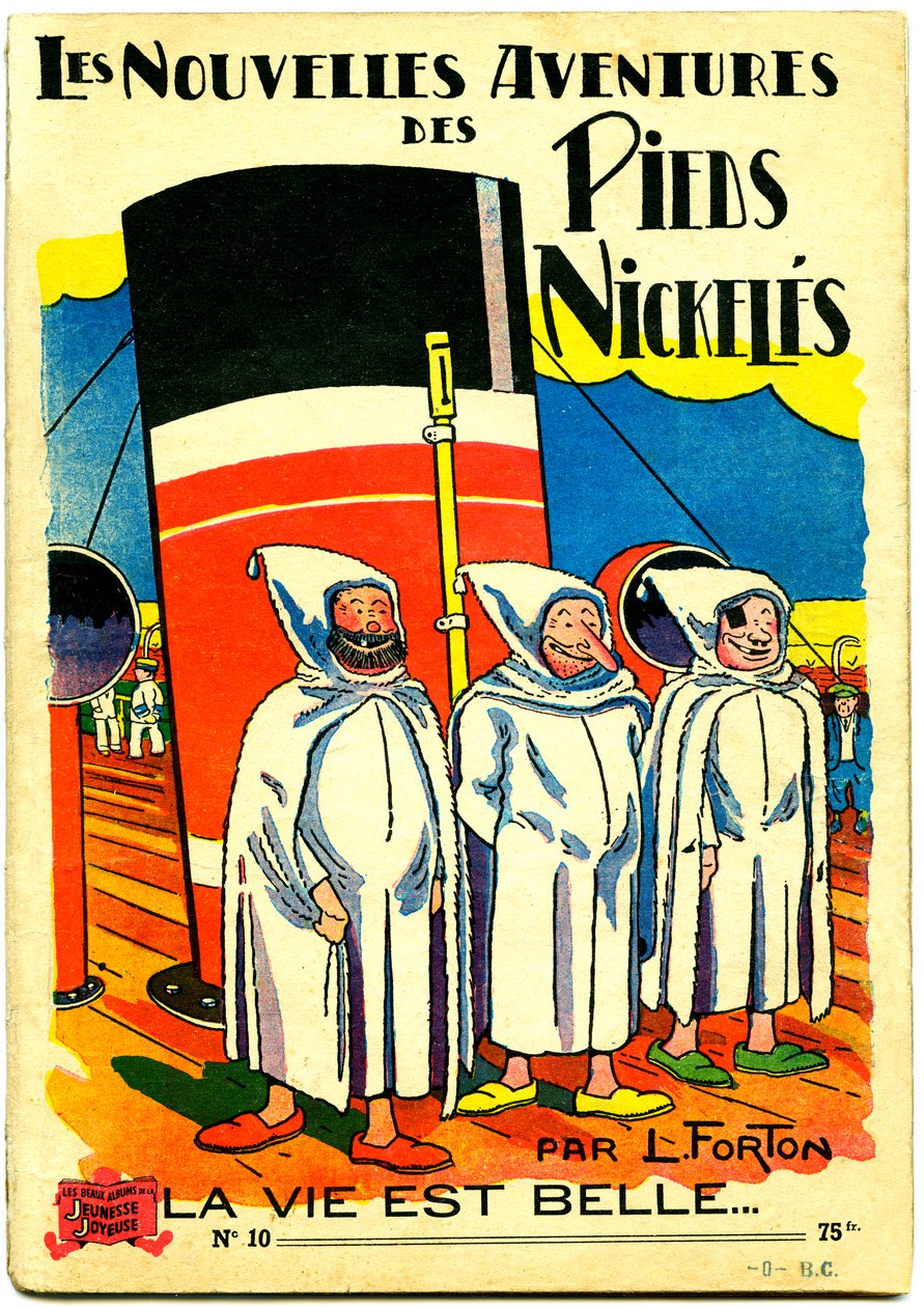 غلاف ألبوم كتاب فكاهي: Les Nouvelle Adventures des Pieds Nickeles، La vie est belle، n.10 (color litho) بواسطة لويس فورتون