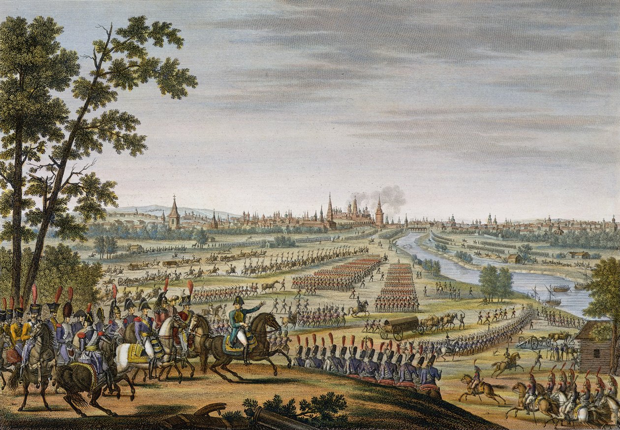 دخول الفرنسيين إلى موسكو ، 14 سبتمبر 1812 ، نقشها إدم بوفينت (1767-1832) (أكواتينت) بواسطة لويس فرانسوا كوتش