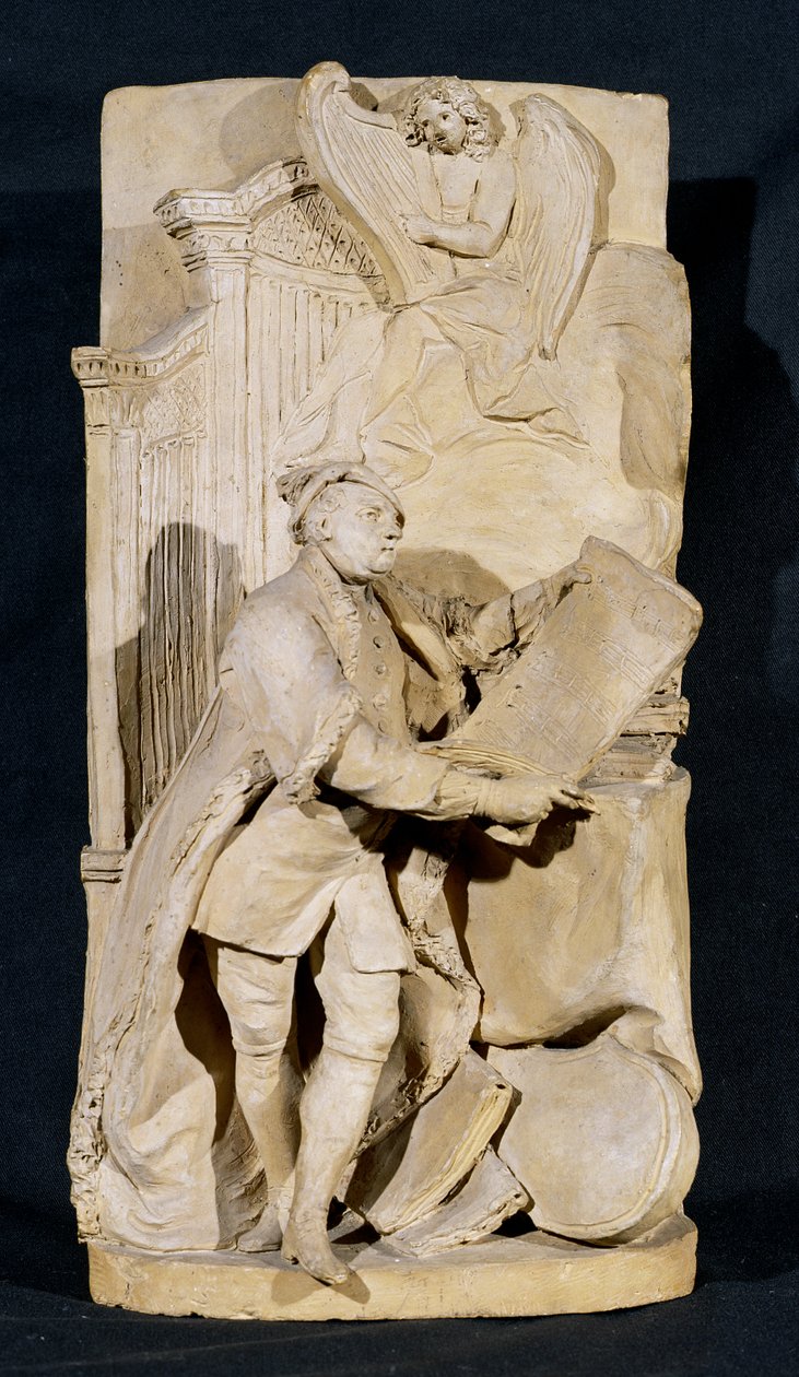 Modello للنصب التذكاري لجورج فريدريك هاندل (1685-1759) في دير وستمنستر ، c.1760 (الطين) بواسطة لويس فرانسوا روبيلاك
