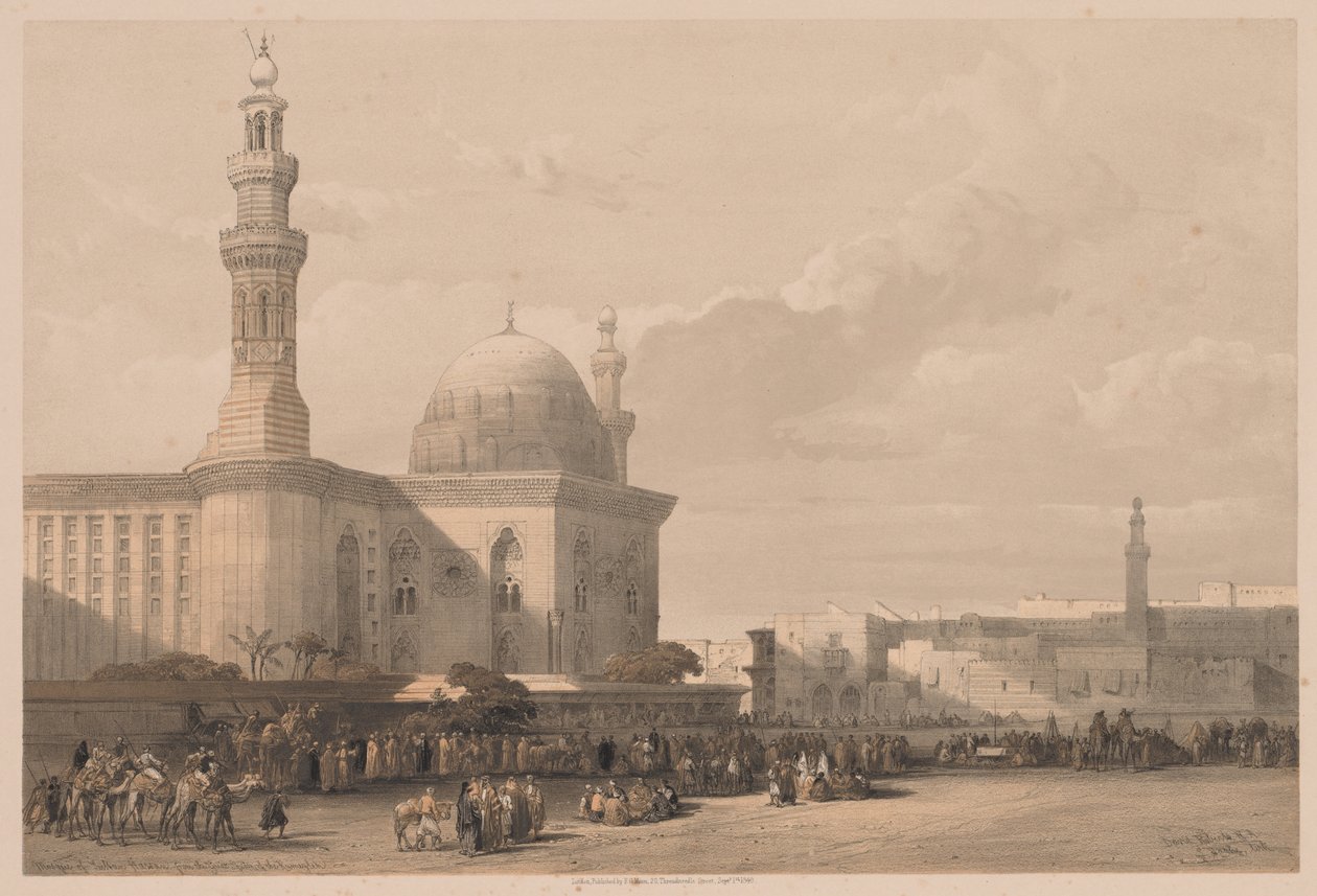 مصر والنوبة: المجلد الثالث - رقم 38 ، مسجد السلطان حسن من الساحة الكبرى ... ، 1838. بواسطة لويس هاجي