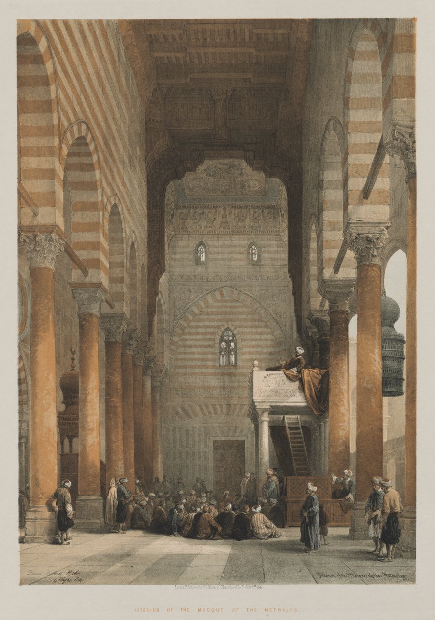 مصر والنوبة ، المجلد الثالث: الجزء الداخلي من مسجد المتولى ، 1849. بواسطة لويس هاجي