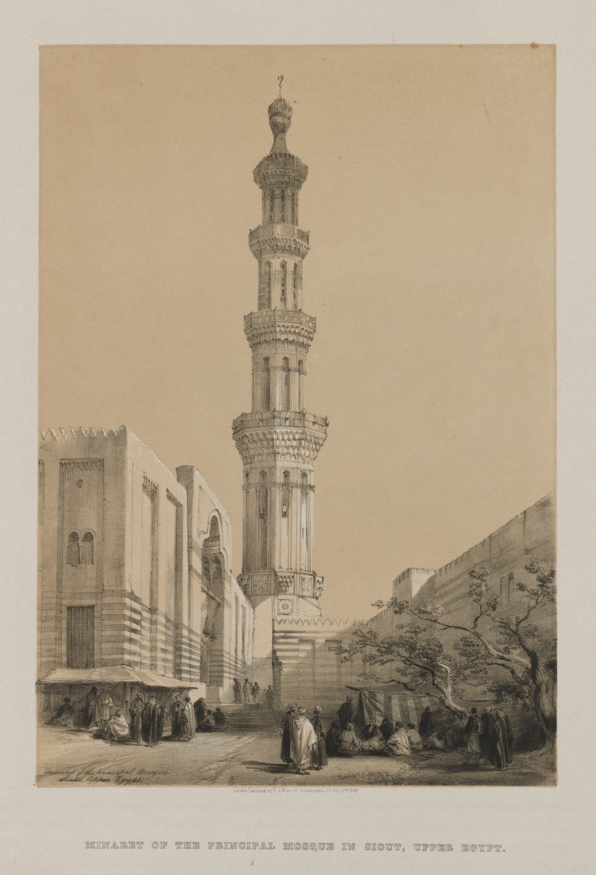 مصر والنوبة ، المجلد الثالث: مئذنة المسجد الرئيسي سيوت ، صعيد مصر بواسطة لويس هاجي