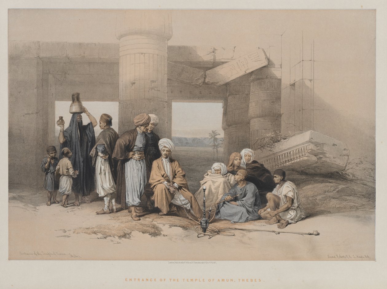 مصر والنوبة ، المجلد الثاني: مدخل معبد آمون ، طيبة ، 1847. بواسطة لويس هاجي