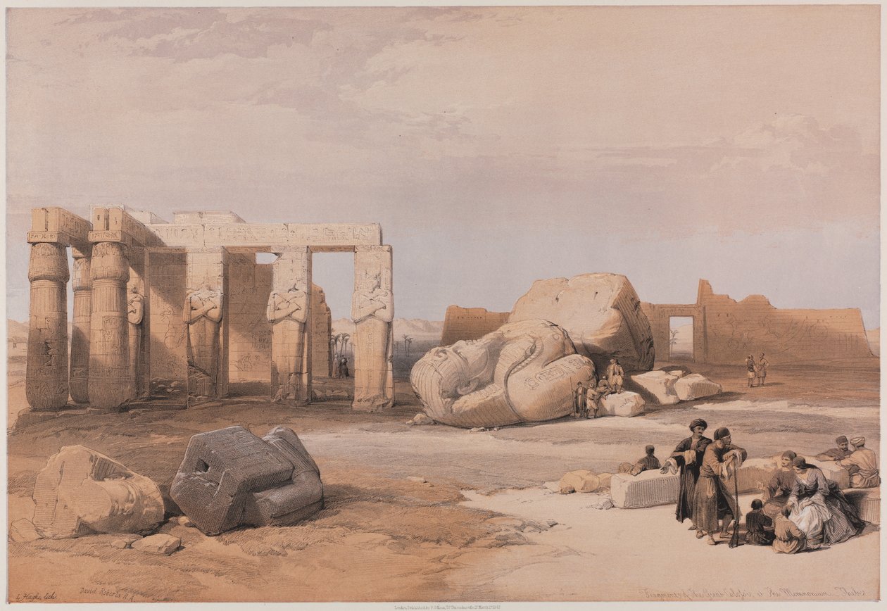 مصر والنوبة ، المجلد الثاني: شظايا العملاق العظيم في ممنون ، طيبة ، 1847. بواسطة لويس هاجي