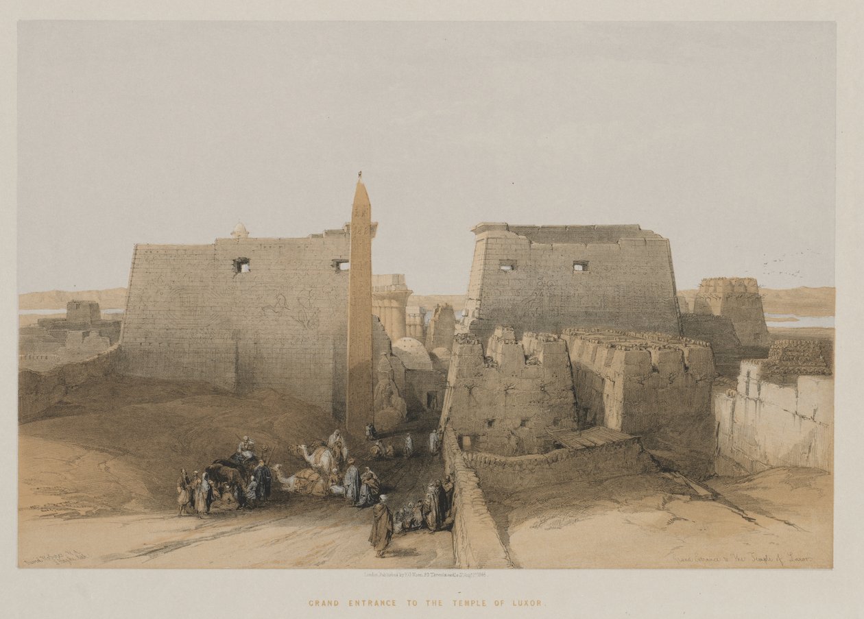 مصر والنوبة ، المجلد الثاني: المدخل الكبير لمعبد الأقصر ، 1848. بواسطة لويس هاجي