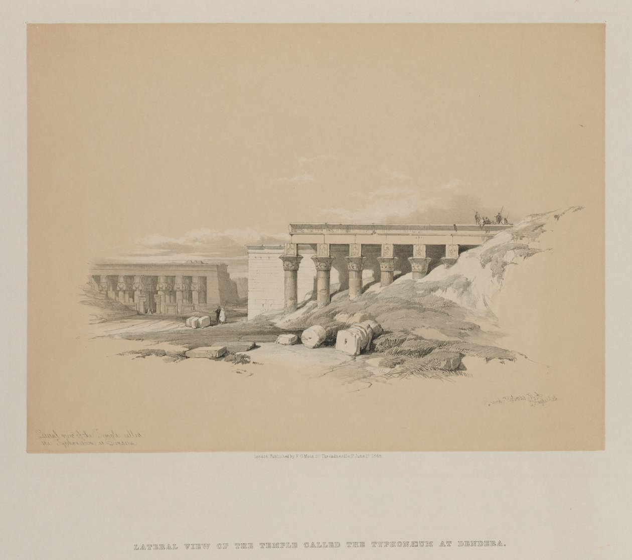 مصر والنوبة ، المجلد الثاني: منظر جانبي للمعبد المسمى Typhonoeum في Dendera ، 1848. بواسطة لويس هاجي