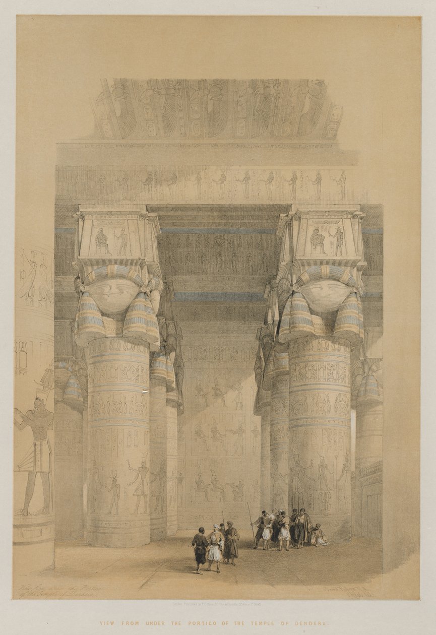 مصر والنوبة ، المجلد الثاني: منظر من تحت رواق معبد دندرة ، 1849. بواسطة لويس هاجي