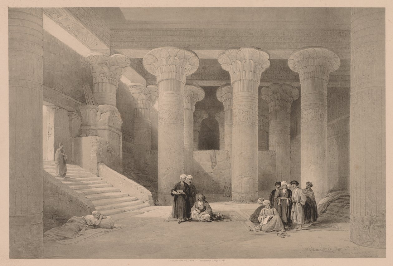 مصر والنوبة: المجلد الأول - رقم 24 ، معبد إسنة ، 1838. بواسطة لويس هاجي