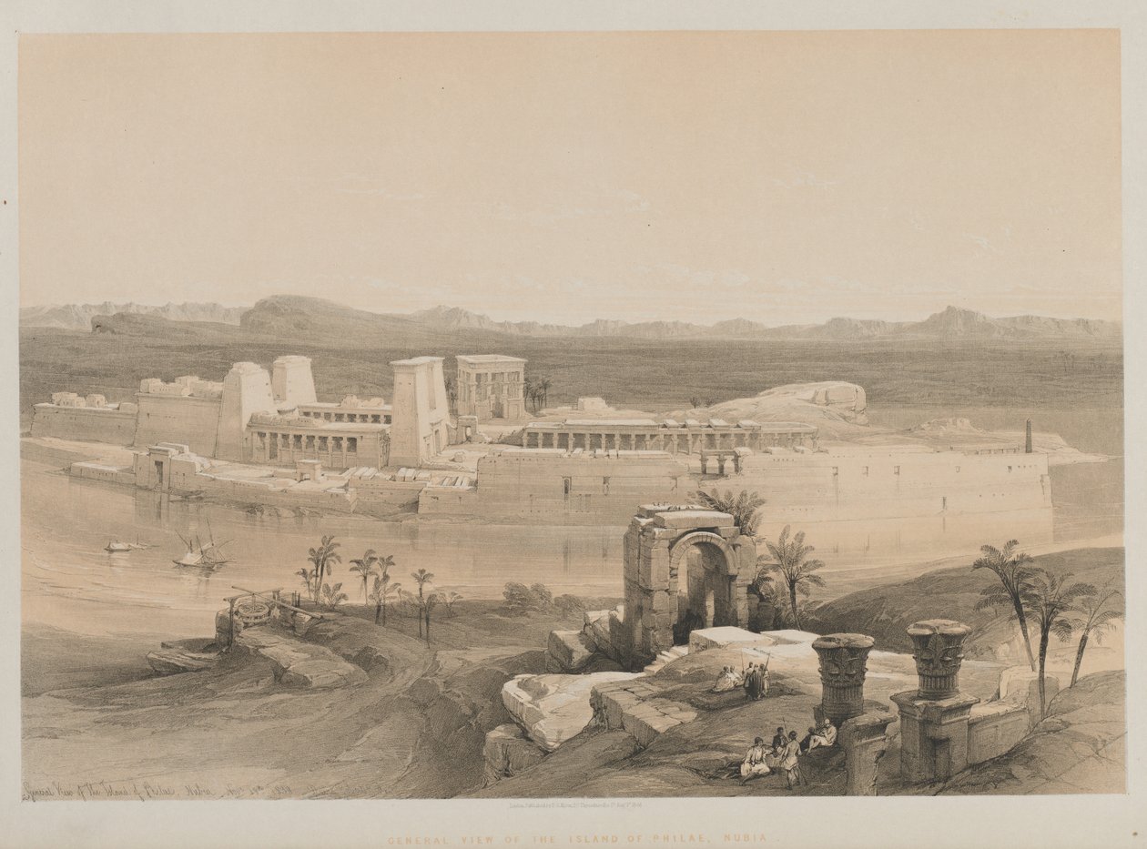 مصر والنوبة ، المجلد الأول: منظر عام لجزيرة فيلة ، النوبة ، 1846. بواسطة لويس هاجي