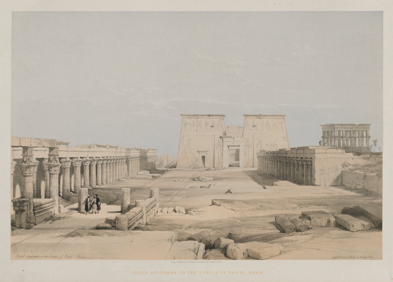مصر والنوبة ، المجلد الأول: النهج الكبير لمعبد فيلة ، النوبة ، 1847. بواسطة لويس هاجي