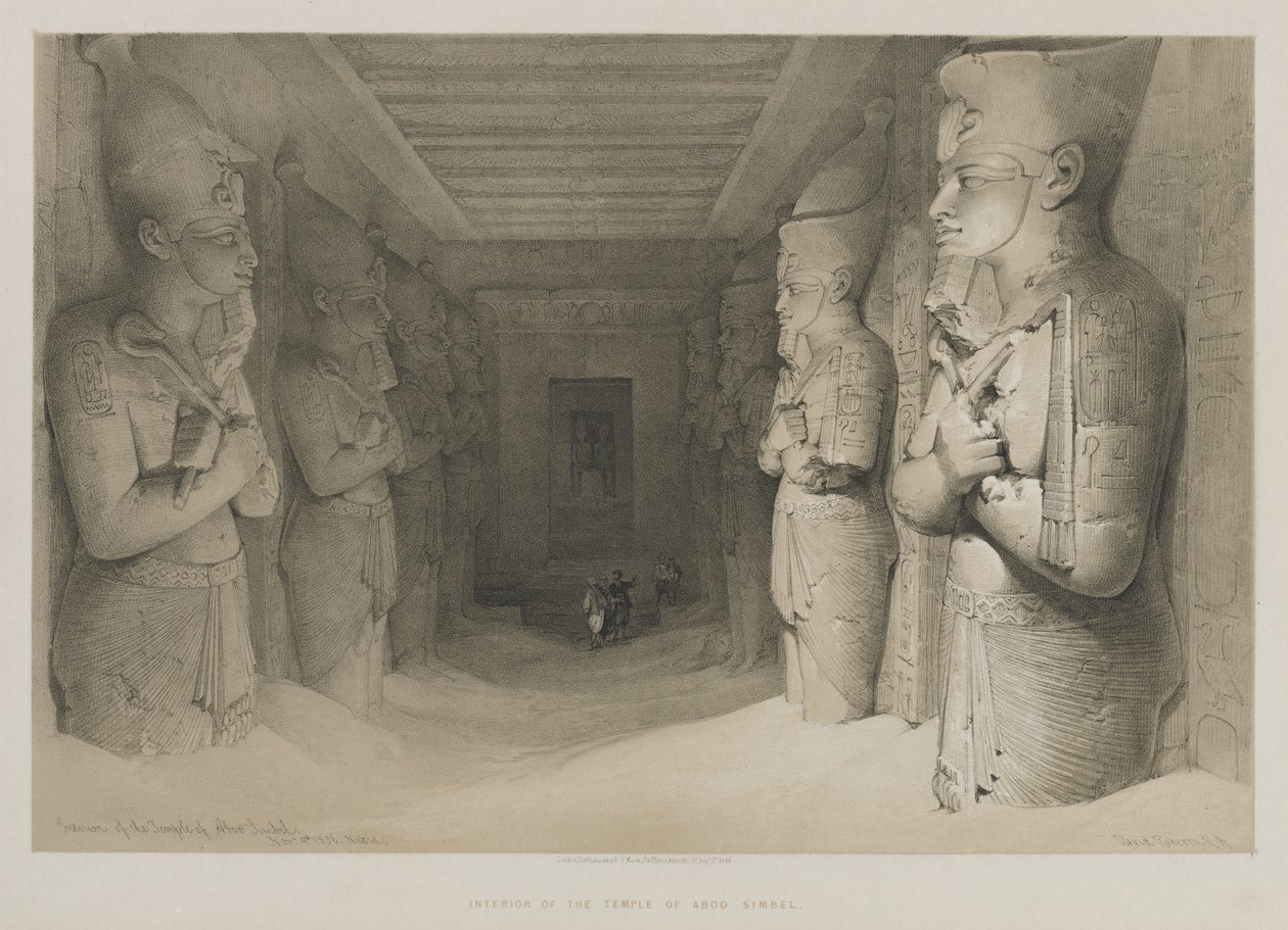 مصر والنوبة ، المجلد الأول: داخل معبد أبو سمبل ، 1846. بواسطة لويس هاجي