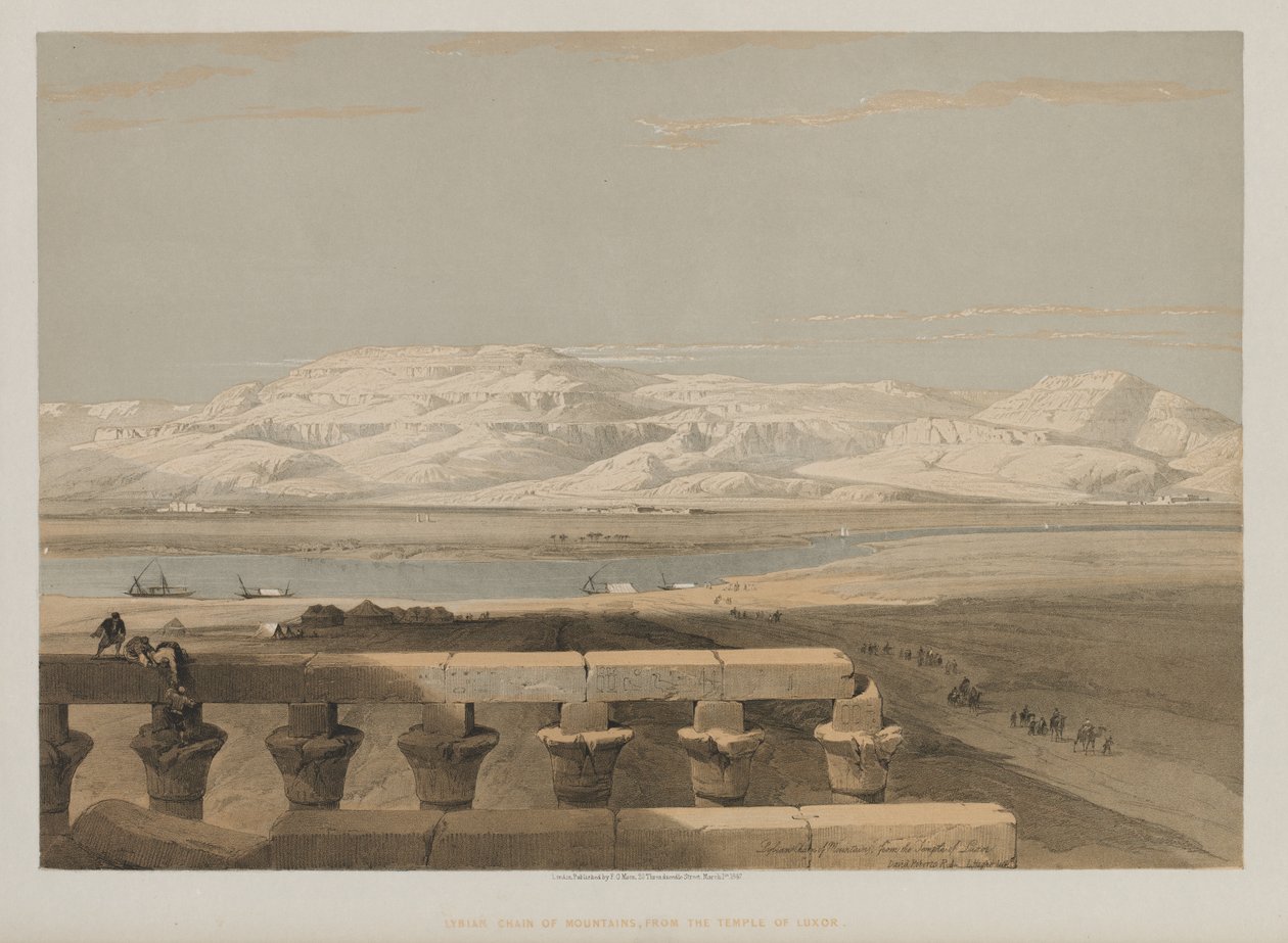 مصر والنوبة ، المجلد الأول: سلسلة جبال ليبية ، من معبد الأقصر ، 1847. بواسطة لويس هاجي