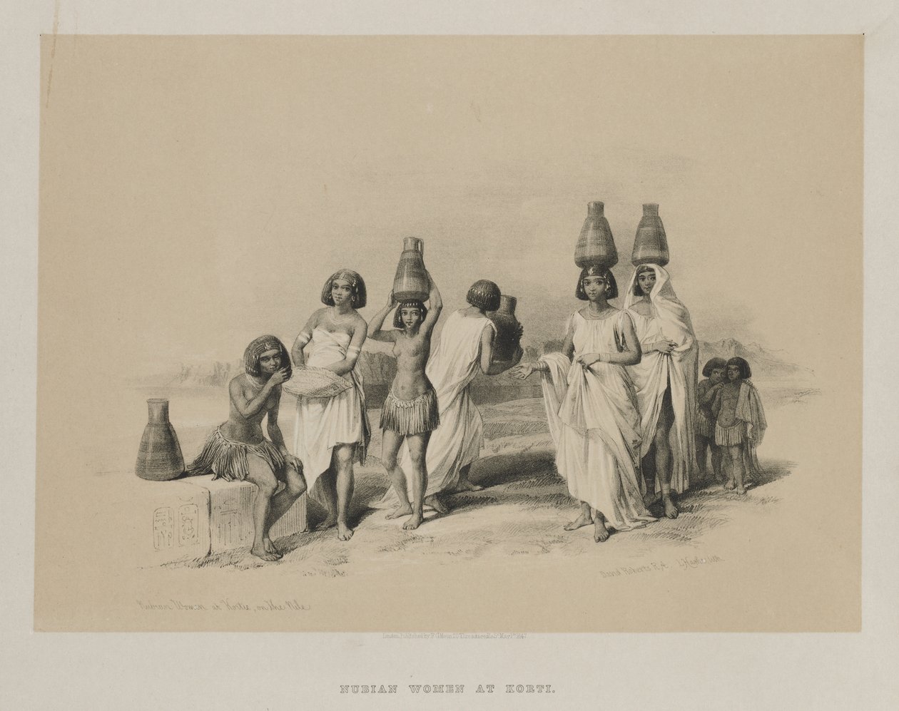 مصر والنوبة ، المجلد الأول: المرأة النوبية في كورتي ، على النيل ، 1847. بواسطة لويس هاجي