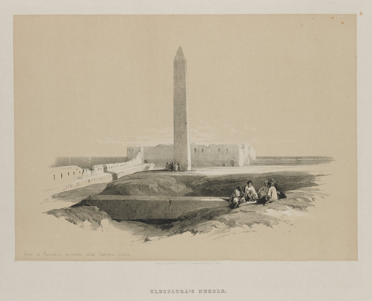 مصر والنوبة ، المجلد الأول: مسلة في الإسكندرية ، تسمى عادة كليوباتراس نيدل ، 1846. بواسطة لويس هاجي