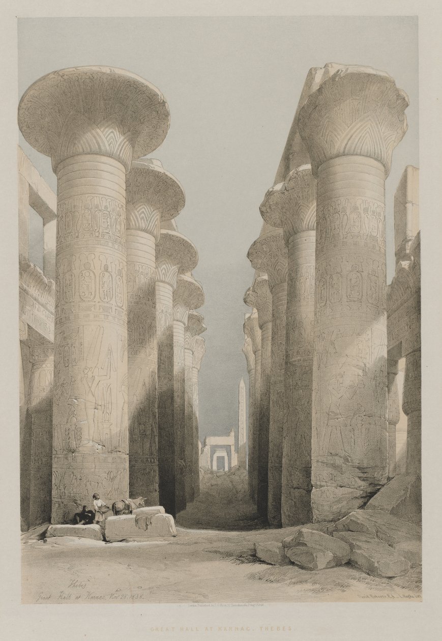 مصر والنوبة ، المجلد الأول: طيبة ، القاعة الكبرى في كارناك ، 1848. بواسطة لويس هاجي