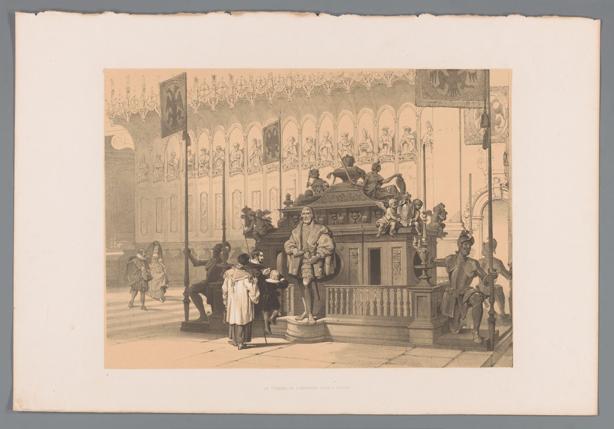Graftombe van keizer Lodewijk de Beier te München قبر الإمبراطور لودفيغ في ميونيخ (العنوان على وجوه) بواسطة لويس هاجي