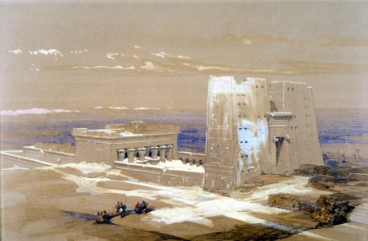 معبد رملي من إدفو ، مخصص للإله حورس برأس الصقر ، مصر ، 1838 بواسطة لويس هاجي