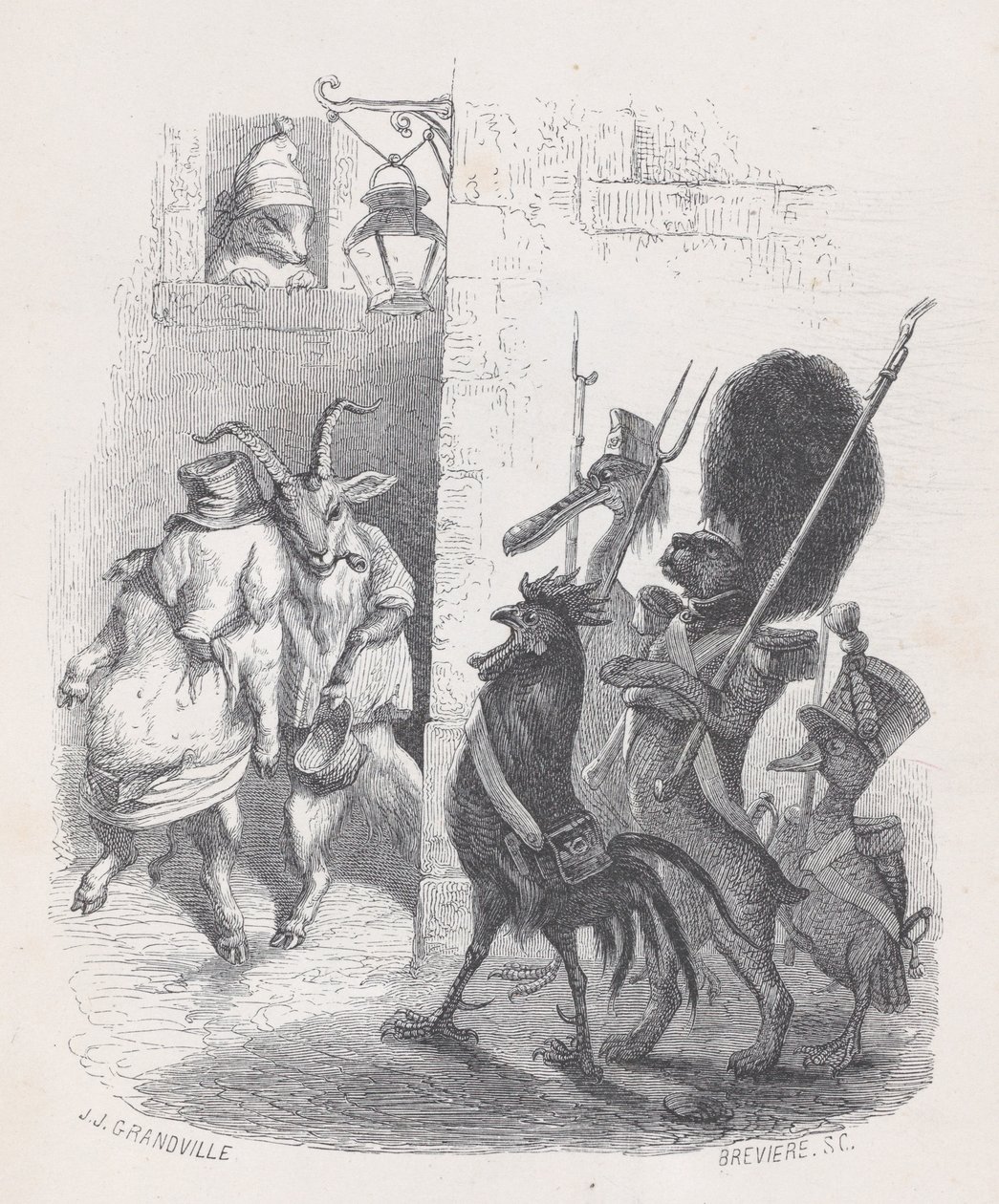 أكثر من مرة أثناء مغادرته الكرة المقنعة ألقي القبض على السيد دي *** من قبل الدورية ... ، حوالي. 1837-47. بواسطة لويس هنري بريفير