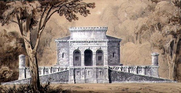 منظر لقوات الدرك الإمبراطورية ، حوالي عام 1825 (قلم حبر وحبر وغسل على ورق) بواسطة لويس هيبوليت ليباس