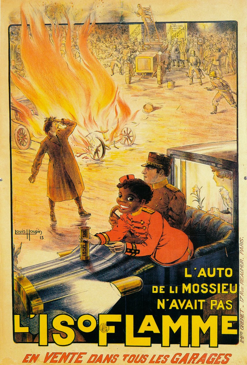 إعلان لطفايات الحريق Isoflamme 1913 بواسطة لويس هوبين