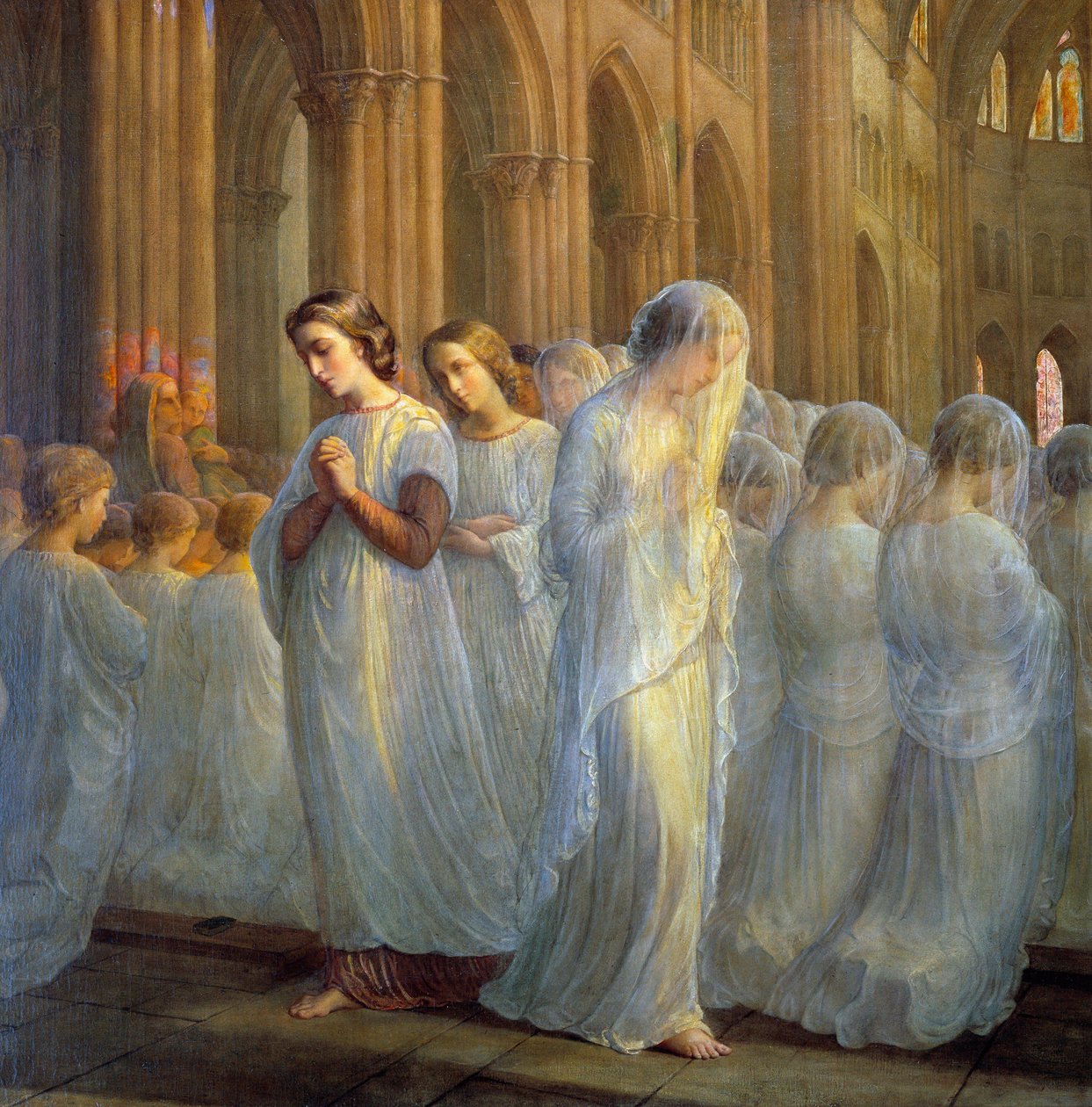 قصيدة الروح. المناولة الأولى. لوحة آن فرانسوا لويس جانموت (1814-1892) بواسطة لويس جانموت