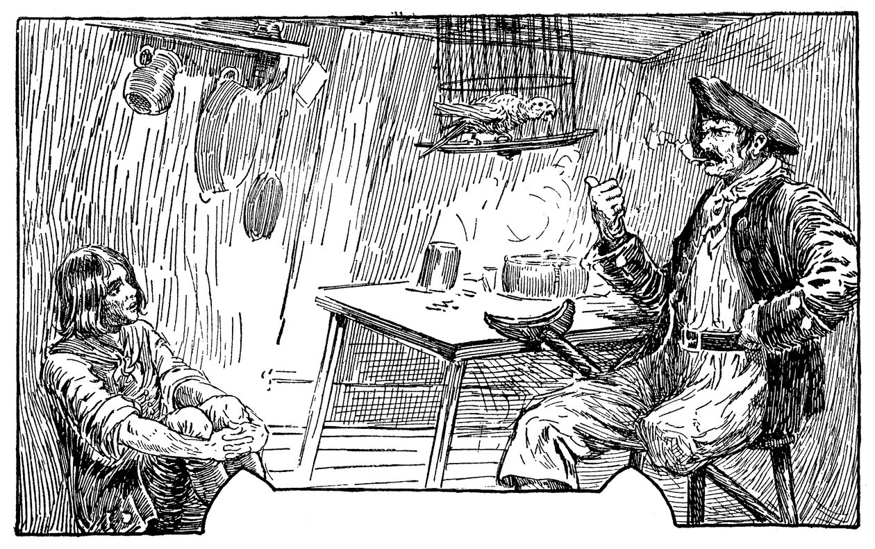 رسم توضيحي للويس ريد (1857-1926) لرواية "جزيرة الكنز" لروبرت لويس ستيفنسون (1850-1894) 1915 بواسطة لويس جون ريد