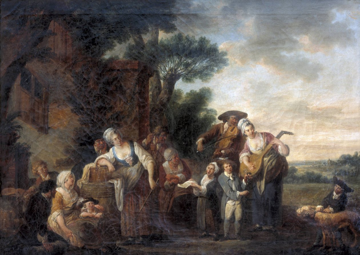 موسيقيو الشوارع بواسطة لويس جوزيف (1731-98) واتو