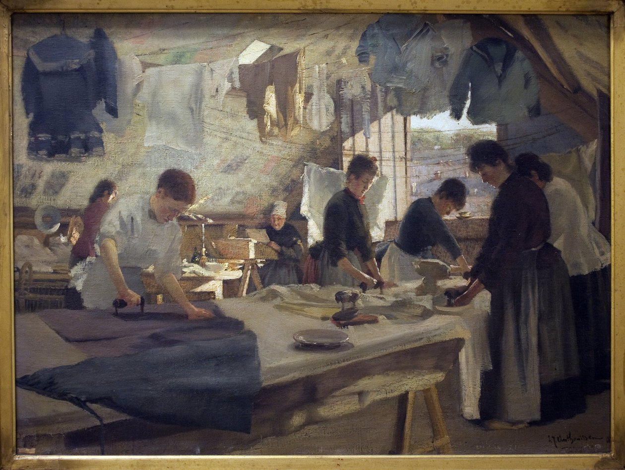 ورشة ريبر في تروفيل. لوحة لويس جوزيف أنثونيسن (1849-1913) ، زيت على قماش بواسطة لويس جوزيف أنتونيسين