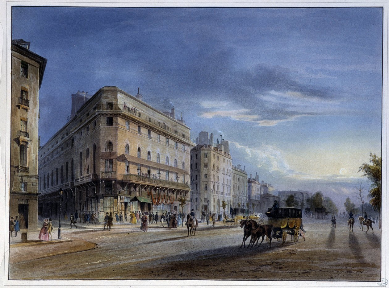 Boulevard des Italiens - في "" باريس عام 1837 "" لأرنوت بواسطة لويس جول أرنوت
